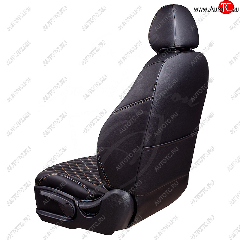 14 999 р. Чехлы для сидений Lord Autofashion Байрон (экокожа, раздельная спинка и сиденья, 3 Г-образных подголовника)  Лада 2108 - 2115 (Черный, вставка черная, строчка бежевая)  с доставкой в г. Воронеж