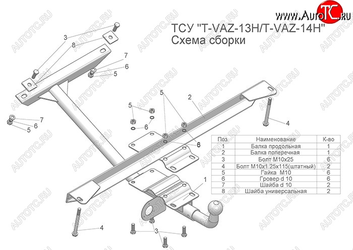 3 599 р. Фаркоп Лидер Плюс (разборной, шар тип Н) Лада 2108 (1984-2003) (Без электропакета)  с доставкой в г. Воронеж