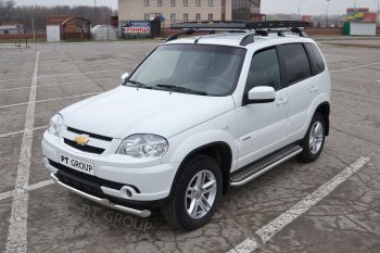 15 149 р. Защита переднего бампера Petroil Tuning (2 трубы Ø63/51 мм) Лада 2123 (Нива Шевроле) 2 рестайлинг (2020-2021) (Нержавейка полированная)  с доставкой в г. Воронеж. Увеличить фотографию 2