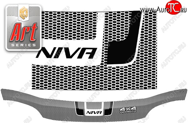 2 399 р. Дефлектор капота CA-Plastiс  Chevrolet Niva  2123 (2002-2008), Лада 2123 (Нива Шевроле) (2002-2008) (Серия Art графит)  с доставкой в г. Воронеж