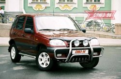 Решетка передняя с защитой бампера Souz-96 (d60) Chevrolet Niva 2123 дорестайлинг (2002-2008)