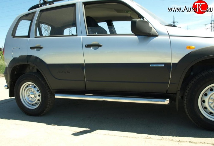 10 449 р. Защита порогов d76 мм Металл Дизайн  Chevrolet Niva  2123 (2009-2020), Лада 2123 (Нива Шевроле) (2009-2021) (полированная нержавейка)  с доставкой в г. Воронеж