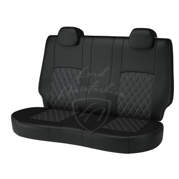 9 449 р. Чехлы для сидений (по 2012 год) Lord Autofashion Турин Ромб (экокожа) Chevrolet Niva 2123 дорестайлинг (2002-2008) (Черный, вставка черная, строчка серая)  с доставкой в г. Воронеж. Увеличить фотографию 2