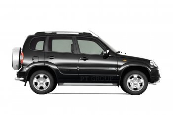 5 789 р. Рейлинги Petroil Tuning Комфорт  Chevrolet Niva  2123 (2009-2020), Лада 2123 (Нива Шевроле) (2002-2021), Лада Нива Трэвел (2021-2025) (Серебристый муар)  с доставкой в г. Воронеж. Увеличить фотографию 2