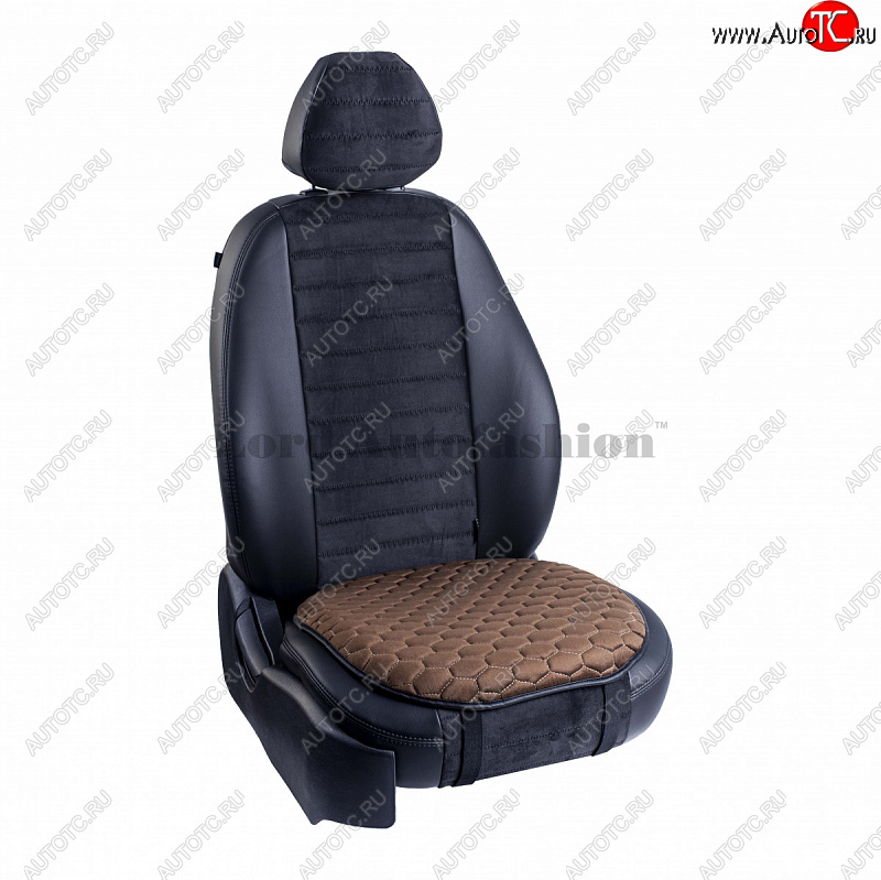929 р. Подушка для сиденья универсальная Lord Autofashion Комфорт+ (велюр)   (Коричневый)  с доставкой в г. Воронеж