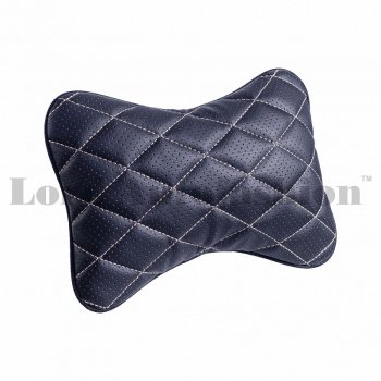 929 р. Подушка-косточка Lord Autofashion Ромб (экокожа, 2 шт.)   (Черный, строчка бежевая)  с доставкой в г. Воронеж. Увеличить фотографию 3