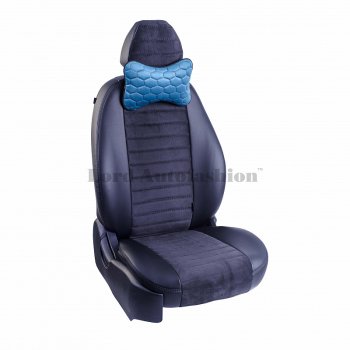 2 579 р. Подушка-косточка Lord Autofashion Соты (экокожа/велюр, 2 шт.)   (Бирюзовый)  с доставкой в г. Воронеж. Увеличить фотографию 4