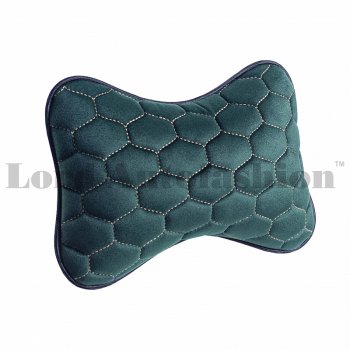 2 579 р. Подушка-косточка Lord Autofashion Соты (экокожа/велюр, 2 шт.)   (Зеленый)  с доставкой в г. Воронеж. Увеличить фотографию 2