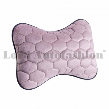2 579 р. Подушка-косточка Lord Autofashion Соты (экокожа/велюр, 2 шт.)   (Розовый)  с доставкой в г. Воронеж. Увеличить фотографию 2