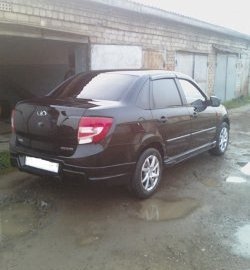 2 749 р. Накладка Sport-Style на задний бампер  Лада Гранта  2190 (2011-2017) седан  дорестайлинг (Неокрашенная)  с доставкой в г. Воронеж. Увеличить фотографию 2