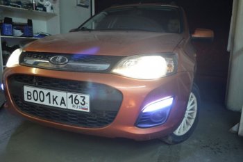 1 369 р. Дневные ходовые огни ЛЭД-АВТО Лада Калина 2192 хэтчбек (2013-2018)  с доставкой в г. Воронеж. Увеличить фотографию 2