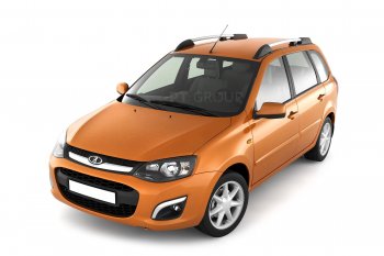 5 319 р. Рейлинги усиленные Petroil Tuning Лада Калина 2194 универсал (2014-2018) (Серебристый муар)  с доставкой в г. Воронеж. Увеличить фотографию 2