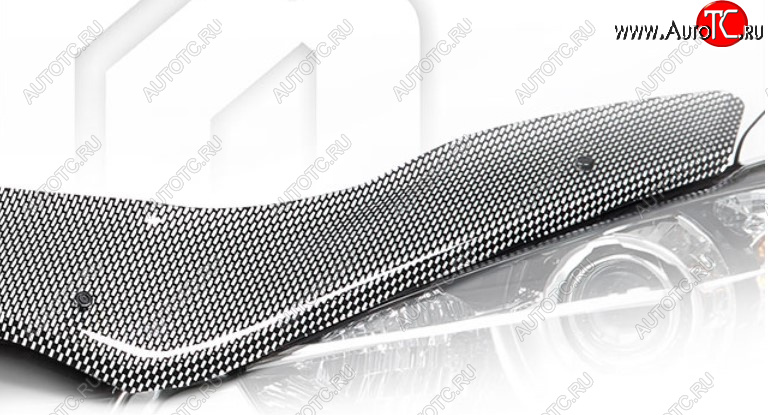 2 559 р. Дефлектор капота CA-Plastic  Лада Нива Трэвел (2021-2025) (212300-80) (Шелкография карбон-серебро)  с доставкой в г. Воронеж