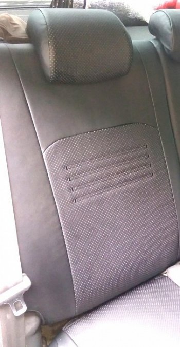 6 799 р. Чехлы для сидений (к-я Luxe) Lord Autofashion Турин (экокожа, раздельная спинка) Лада Гранта FL 2191 лифтбек (2018-2025) (Чёрный, вставка чёрная)  с доставкой в г. Воронеж. Увеличить фотографию 4