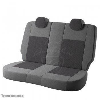 6 749 р. Чехлы для сидений (Люкс) Lord Autofashion Турин (жаккард, раздельная спинка)  Лада Гранта FL ( 2191,  2190,  2194,  2192) (2018-2025) лифтбек, седан, универсал, хэтчбек (Серый Норд, вставка Тропик)  с доставкой в г. Воронеж. Увеличить фотографию 2