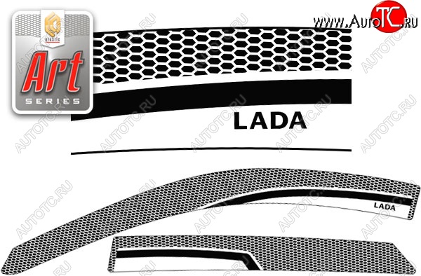 2 159 р. Дефлектора окон CA-Plastic  Лада Гранта  2191 (2013-2017) седан дорестайлинг  (Серия Art черная, Без хром.молдинга)  с доставкой в г. Воронеж