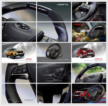 14 199 р. Анатомическое рулевое колесо Grand Sport  Лада XRAY - Ларгус (Без подогрева, На базе руля клиента)  с доставкой в г. Воронеж. Увеличить фотографию 11