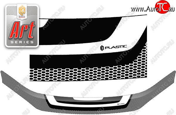 2 199 р. Дефлектор капота CA-Plastiс  Лада Ларгус (2012-2021) дорестайлинг R90 (Серия Art белая)  с доставкой в г. Воронеж