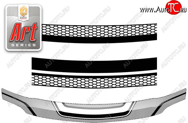 2 199 р. Дефлектор капота CA-Plastiс  Лада Ларгус (2012-2021) дорестайлинг R90 (Серия Art черная)  с доставкой в г. Воронеж