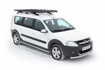 18 699 р. Защита порогов из трубы Ø51 Cross Petroil Tuning  Лада Ларгус (2012-2025) дорестайлинг R90, рестайлинг R90 (Нержавейка)  с доставкой в г. Воронеж. Увеличить фотографию 3