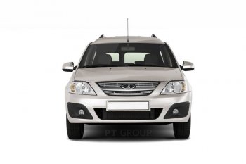 4 799 р. Накладка на решетку радиатора Petroil Tuning Лада Ларгус дорестайлинг R90 (2012-2021) (Нержавеющая полированная сталь)  с доставкой в г. Воронеж. Увеличить фотографию 3