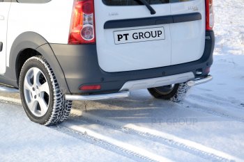 10 199 р. Защита заднего бампера PT GROUP угловая Ø51мм (НПС) LADA Largus 2012-/ Largus Cross 2015-  Лада Ларгус (2012-2021) дорестайлинг R90 (Нержавеющая полированная сталь)  с доставкой в г. Воронеж. Увеличить фотографию 3
