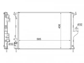 2 899 р. Радиатор двигателя (1.4/1.6/2.0) SAT  Nissan Almera  G15 (2012-2019), Renault Duster  HS (2010-2015), Renault Logan  1 (2004-2016), Renault Sandero  (BS) (2009-2014), Renault Sandero Stepway  (BS) (2010-2014), Лада Ларгус (2012-2025)  с доставкой в г. Воронеж. Увеличить фотографию 1