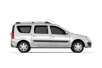 7 009 р. Рейлинги Petroil Tuning Усиленные Лада Ларгус дорестайлинг R90 (2012-2021) (Серебристый муар)  с доставкой в г. Воронеж. Увеличить фотографию 3