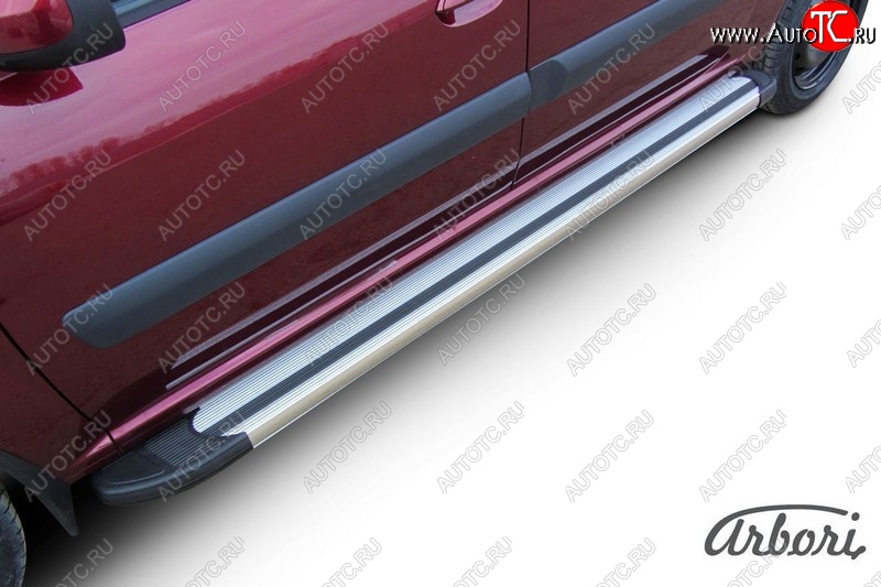 12 149 р. Порожки для ног Arbori Luxe Silver  Лада Ларгус (2012-2025) дорестайлинг R90, рестайлинг R90  с доставкой в г. Воронеж