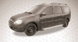 17 749 р. Алюминиевые пороги Slitkoff Standart Silver  Лада Ларгус (2012-2025) дорестайлинг R90, рестайлинг R90  с доставкой в г. Воронеж. Увеличить фотографию 2