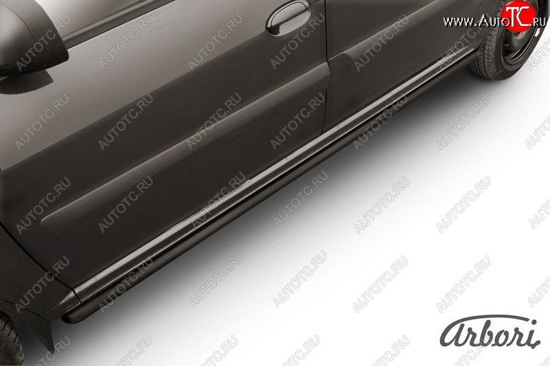 4 409 р. Защита штатных порогов Arbori (черная, d42 mm).  Лада Ларгус (2012-2025) дорестайлинг R90, рестайлинг R90  с доставкой в г. Воронеж