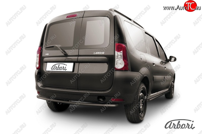 9 799 р. Защита заднего бампера Arbori (черная, 1 труба d42 mm). Лада Ларгус дорестайлинг R90 (2012-2021)  с доставкой в г. Воронеж