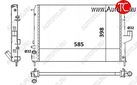 5 599 р. Радиатор двигателя SAT  Nissan Almera  G15 (2012-2019), Nissan Terrano  D10 (2013-2022), Renault Duster  HS (2010-2015), Renault Logan  1 (2004-2016), Renault Sandero  (BS) (2009-2014), Renault Sandero Stepway  (BS) (2010-2014), Лада Ларгус (2012-2025)  с доставкой в г. Воронеж