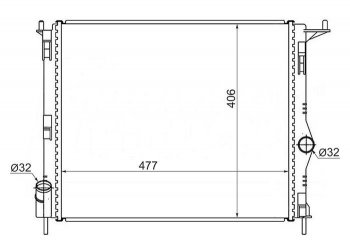 Радиатор двигателя SAT Лада Ларгус дорестайлинг R90 (2012-2021)