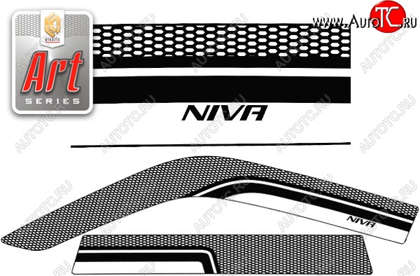 2 399 р. Дефлектора окон CA-Plastic  Chevrolet Niva  2123 (2009-2020), Лада 2123 (Нива Шевроле) (2009-2020) (Серия Art черная, Без хром.молдинга)  с доставкой в г. Воронеж