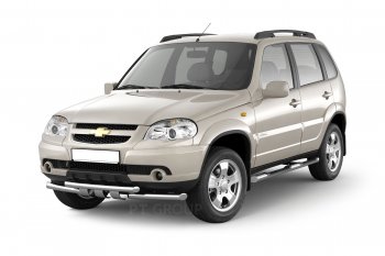 12 899 р. Защита порогов из трубы Ø63 мм с проступью Petroil Tuning  Chevrolet Niva  2123 (2009-2020), Лада 2123 (Нива Шевроле) (2009-2021) (Нержавеющая полированная сталь)  с доставкой в г. Воронеж. Увеличить фотографию 3