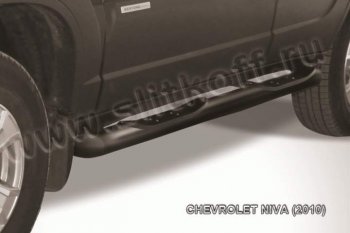 12 399 р. Защита порогов Slitkoff Chevrolet Niva 2123 рестайлинг (2009-2020) (Цвет: серебристый)  с доставкой в г. Воронеж. Увеличить фотографию 1