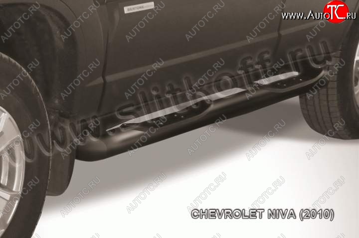 12 399 р. Защита порогов Slitkoff Chevrolet Niva 2123 рестайлинг (2009-2020) (Цвет: серебристый)  с доставкой в г. Воронеж