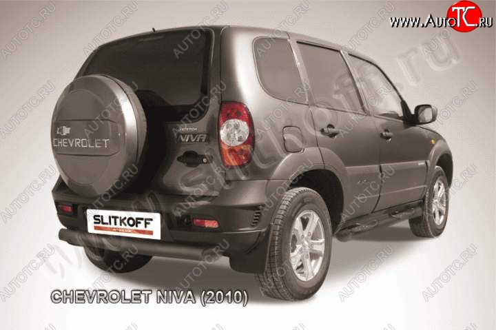 6 399 р. Защита задняя Slitkoff Slitkoff (d76, черная)  Chevrolet Niva  2123 (2009-2020), Лада 2123 (Нива Шевроле) (2009-2021) (Цвет: серебристый)  с доставкой в г. Воронеж