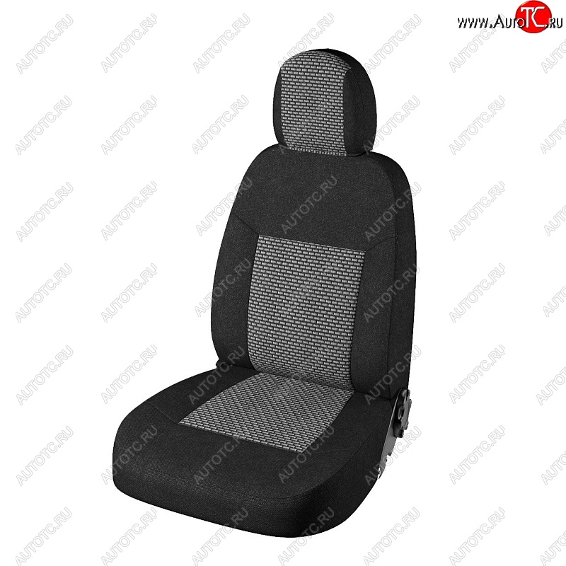 2 779 р. Чехлы для сидений Lord Autofashion Стандарт Плюс (жаккард, 2014-2016)  Chevrolet Niva  2123 (2009-2020), Лада 2123 (Нива Шевроле) (2009-2021) (Чёрный, вставка Сеул Серый)  с доставкой в г. Воронеж
