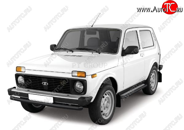 3 969 р. Защита переднего бампера (Ø63 мм) Petroil Tuning  Лада Нива 4х4  2121 - нива 4х4 ( 2131,  2121,  2121 (Legend)) (Сталь с полимерным покрытием в цвет: черный ❞Шагрень❝)  с доставкой в г. Воронеж