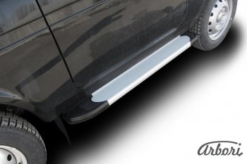 Порожки для ног Arbori Optima Silver Лада нива 4х4 2131 Урбан 3 дв. дорестайлинг (2014-2019)