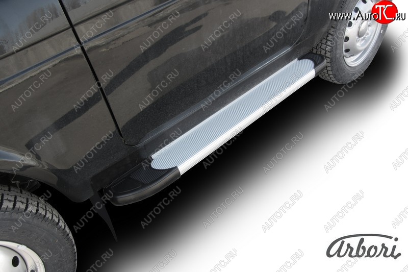 8 249 р. Порожки для ног Arbori Optima Silver Лада нива 4х4 2131 Урбан 3 дв. дорестайлинг (2014-2019)  с доставкой в г. Воронеж