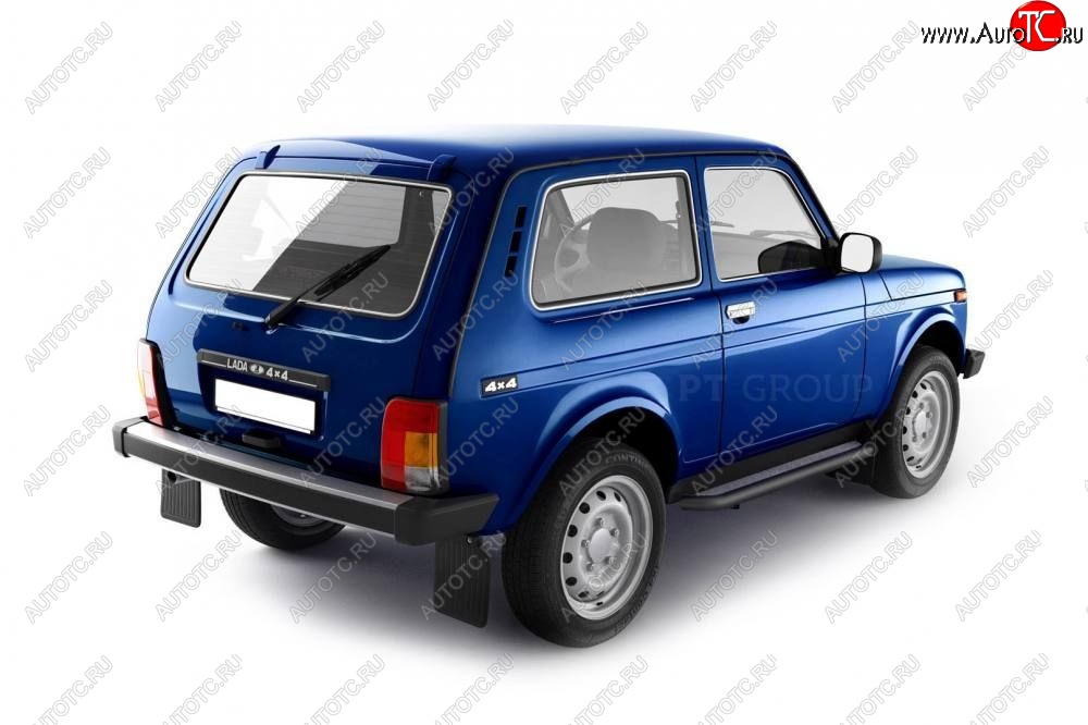 7 949 р. Порожки для ног из трубы Ø51 с алюминиевой площадкой URBAN Petroil Tuning Лада Нива 4х4 2121 3 дв. дорестайлинг (1977-2019) (Сталь с полимерным покрытием в цвет: черный ❞Шагрень❝)  с доставкой в г. Воронеж