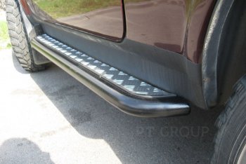 7 949 р. Порожки для ног из трубы Ø51 с алюминиевой площадкой URBAN Petroil Tuning Лада Нива 4х4 2121 3 дв. дорестайлинг (1977-2019) (Сталь с полимерным покрытием в цвет: черный ❞Шагрень❝)  с доставкой в г. Воронеж. Увеличить фотографию 3