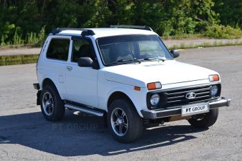 5 299 р. Рейлинги Petroil Tuning (усиленные, в сборе с поперечинами)  Лада Нива 4х4  2121 (1977-2019) 3 дв. дорестайлинг (серебристый муар)  с доставкой в г. Воронеж. Увеличить фотографию 5