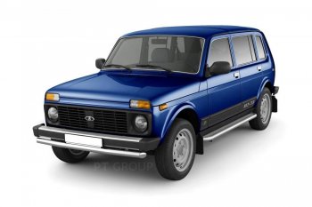 Порожки для ног из трубы Ø51 с алюминиевой площадкой Petroil Tuning Лада (ваз) нива 4х4 (niva)  2131 (1993-2019) 2131 5 дв. дорестайлинг