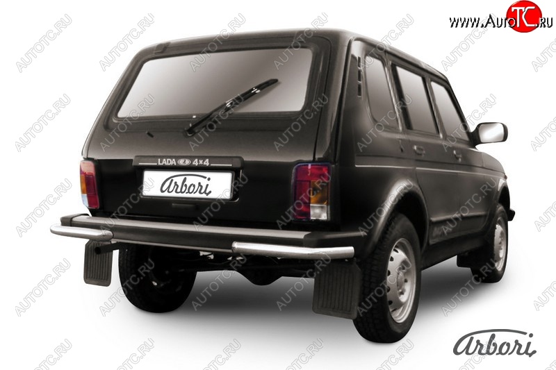 6 209 р. Защита заднего бампера Arbori (нержавейка, 1 труба d57 mm). Лада нива 4х4 2131 5 дв. дорестайлинг (1993-2019)  с доставкой в г. Воронеж
