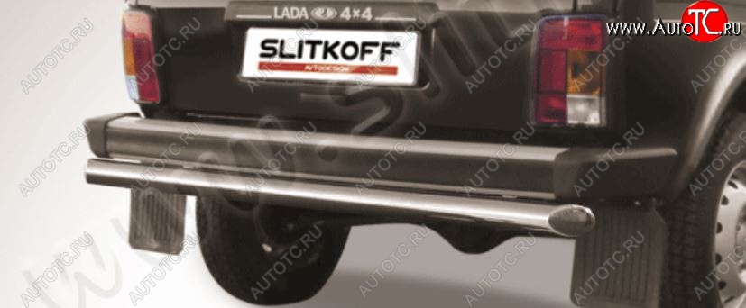 7 399 р. Защита заднего бампера Slitkoff (d57)  Лада нива 4х4 ( 2131,  2121-80) (1993-2019) 5 дв. дорестайлинг, ФОРА (Нержавейка, Полированная)  с доставкой в г. Воронеж
