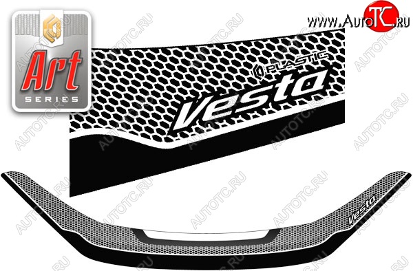 2 299 р. Дефлектор капота CA-Plastiс  Лада Веста ( 2180,  SW 2181,  Спорт 2180) - Веста Кросс ( SW 2181,  2180) (Серия Art графит)  с доставкой в г. Воронеж